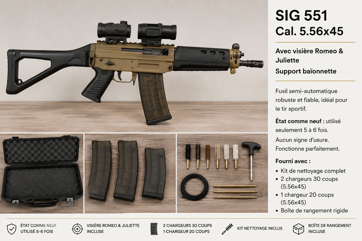SG 553-1 LB RAIL HA FDE ROTEX. Cal 5.6mm