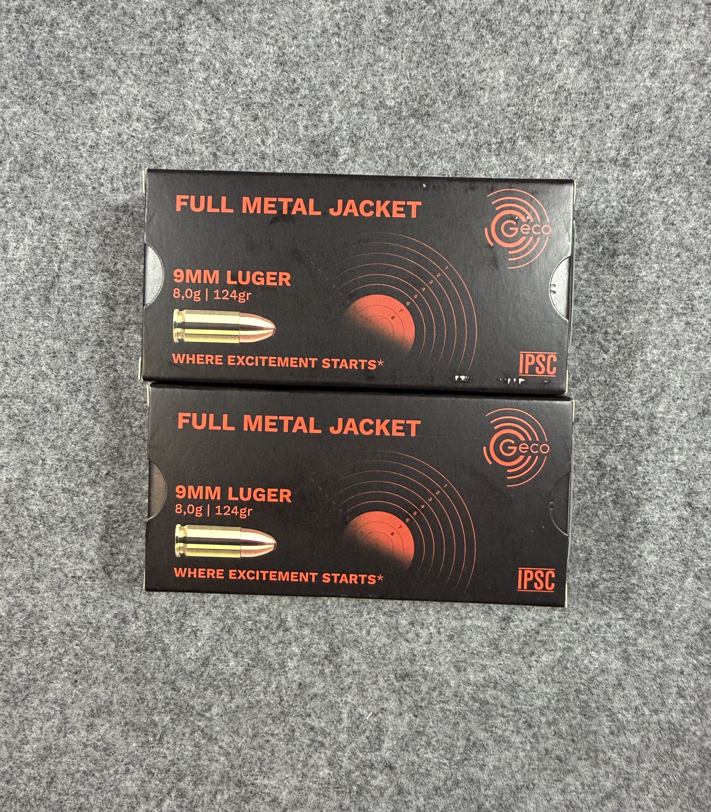 Lot 1000 Cartouches de GECO FMJ 9mm para+ boite de transport de l'armée en métal